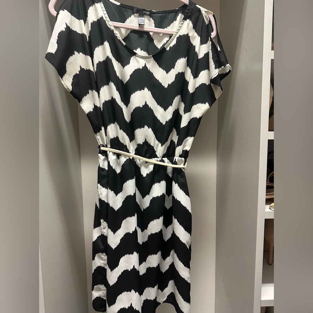 Black and White Chevron Dress